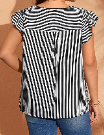 Bluza SHEIN CURVE, negru/alb
