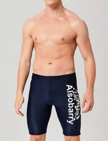 Slip de baie SHEIN Plus Size Men, bleumarin