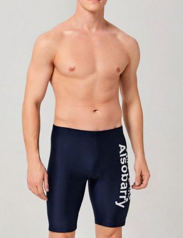 Slip de baie SHEIN Plus Size Men, bleumarin