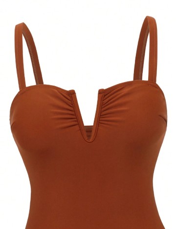 Costum de baie SHEIN, maro