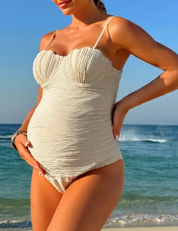 Costum de baie SHEIN Maternity, bej