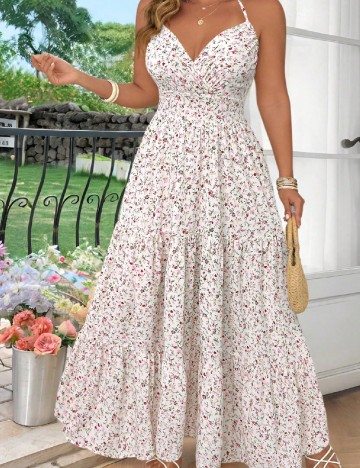 Rochie lunga SHEIN CURVE, floral print