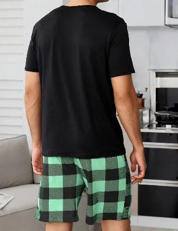 Pijama SHEIN, verde/negru