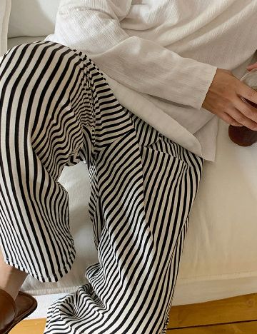 Pantaloni de pijama Dazy, negru/ecru