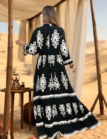 Rochie lunga SHEIN CURVE, negru/alb