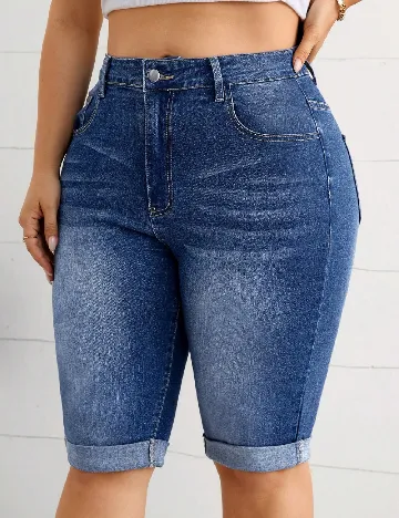 Pantaloni scurti SHEIN CURVE, albastru