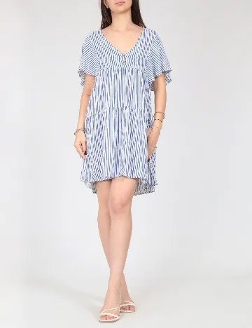 Rochie scurta Zara, alb/albastru