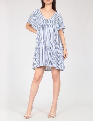 Rochie scurta Zara, alb/albastru