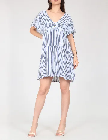 Rochie scurta Zara, alb/albastru