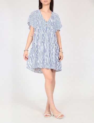 Rochie scurta Zara, alb/albastru
