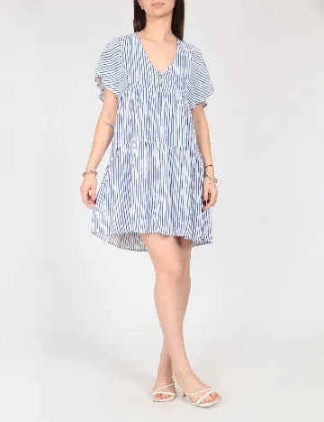 Rochie scurta Zara, alb/albastru