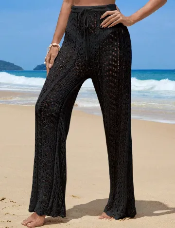 Pantaloni de plaja SHEIN, negru