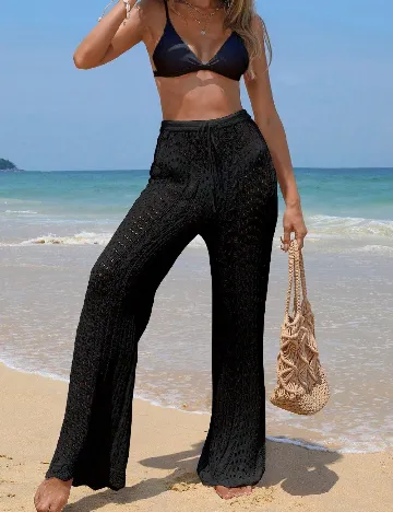 Pantaloni de plaja SHEIN, negru
