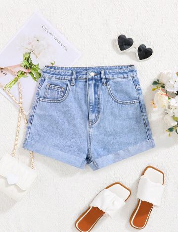Pantaloni scurti Shein Kids, albastru
