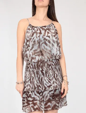 Rochie scurta Zara, gri /maro