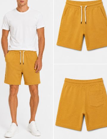 Pantaloni scurti Bershka, galben