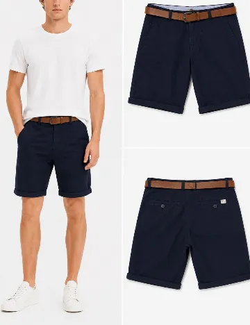 Pantaloni scurti Bershka, bleumarin