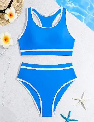 Costum de baie Shein Kids, albastru