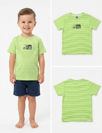 Tricou Zara, alb/verde