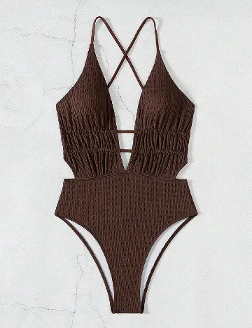 Costum de baie SHEIN, maro