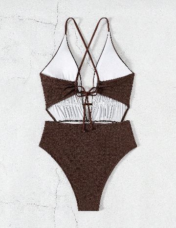 Costum de baie SHEIN, maro