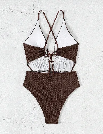 Costum de baie SHEIN, maro