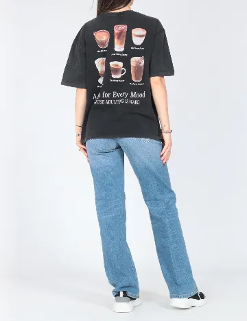 Tricou Oversize Pull&Bear, gri inchis