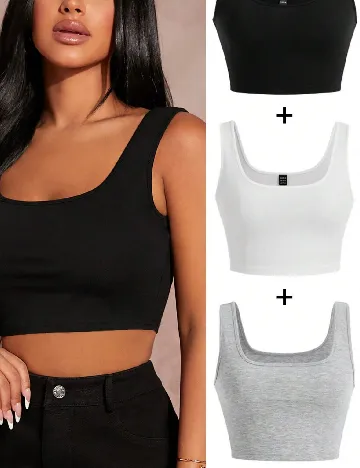 Set topuri 3 bucati SHEIN, mix culori