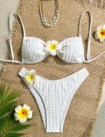 Costum de baie SHEIN, alb