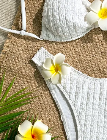 Costum de baie SHEIN, alb