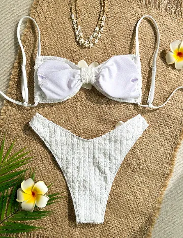 Costum de baie SHEIN, alb