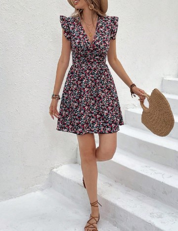 Rochie scurta SHEIN, floral print