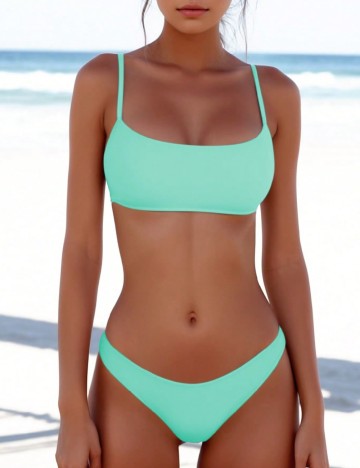 Costum de baie SHEIN, verde
