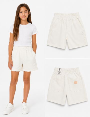 Pantaloni scurti Zara, alb