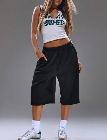 Pantaloni trei sferturi SHEIN, negru