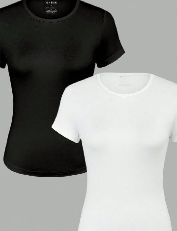 Set topuri 2 bucati SHEIN, alb/negru