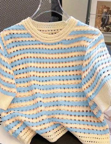 Bluza SHEIN, albastru/crem