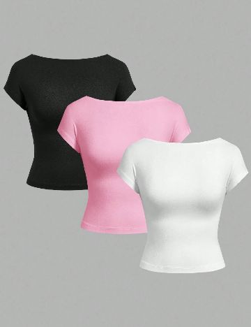 Set topuri 3 bucati SHEIN, mix culori
