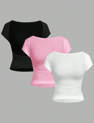 Set topuri 3 bucati SHEIN, mix culori