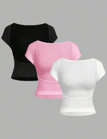 Set topuri 3 bucati SHEIN, mix culori