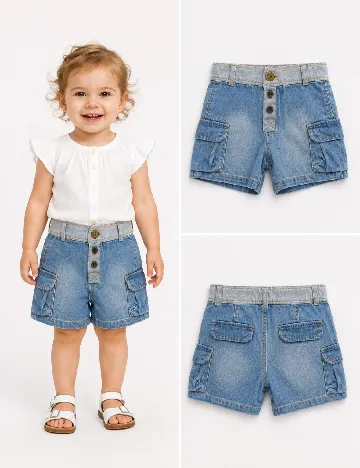Pantaloni scurti Zara, albastru