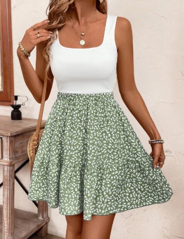 Rochie scurta Poeselle, verde