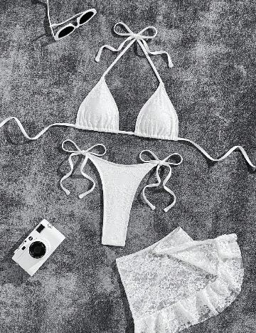 Costum de baie SHEIN, alb