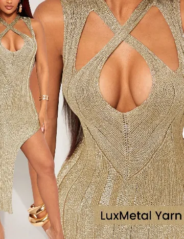 Rochie medie SHEIN, auriu