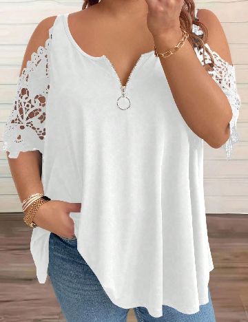 Bluza SHEIN CURVE, alb