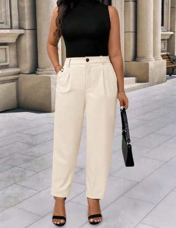 Pantaloni SHEIN CURVE, crem
