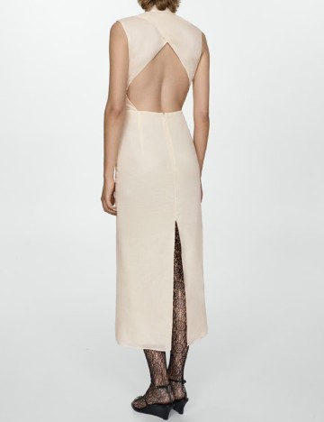 Rochie medie Mango, crem