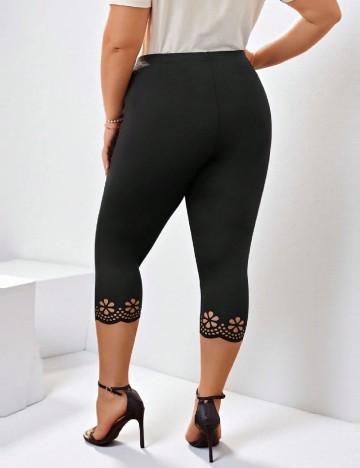 Colanti trei sferturi SHEIN CURVE, negru