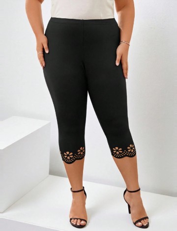 Colanti trei sferturi SHEIN CURVE, negru