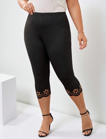 Colanti trei sferturi SHEIN CURVE, negru